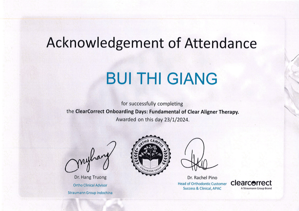 Bằng cấp bác sĩ Giang