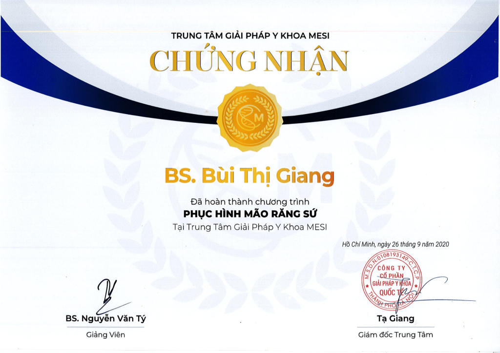 Bằng cấp bác sĩ Giang